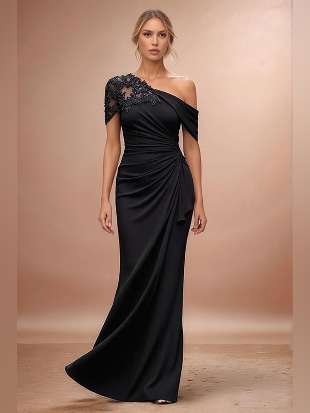 Ryanth One Shoulder Mother of The Bride Chiffon Dresses - Size 8 NWT